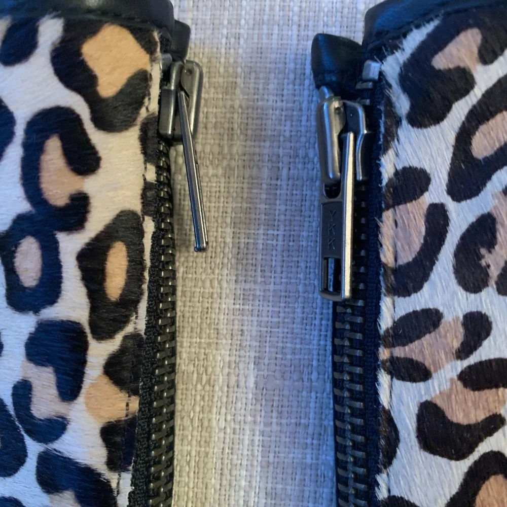 NEW FOWNES CALF SKIN LEATHER LEOPARD CASHMERE LINED GLOVES Xs-Sm